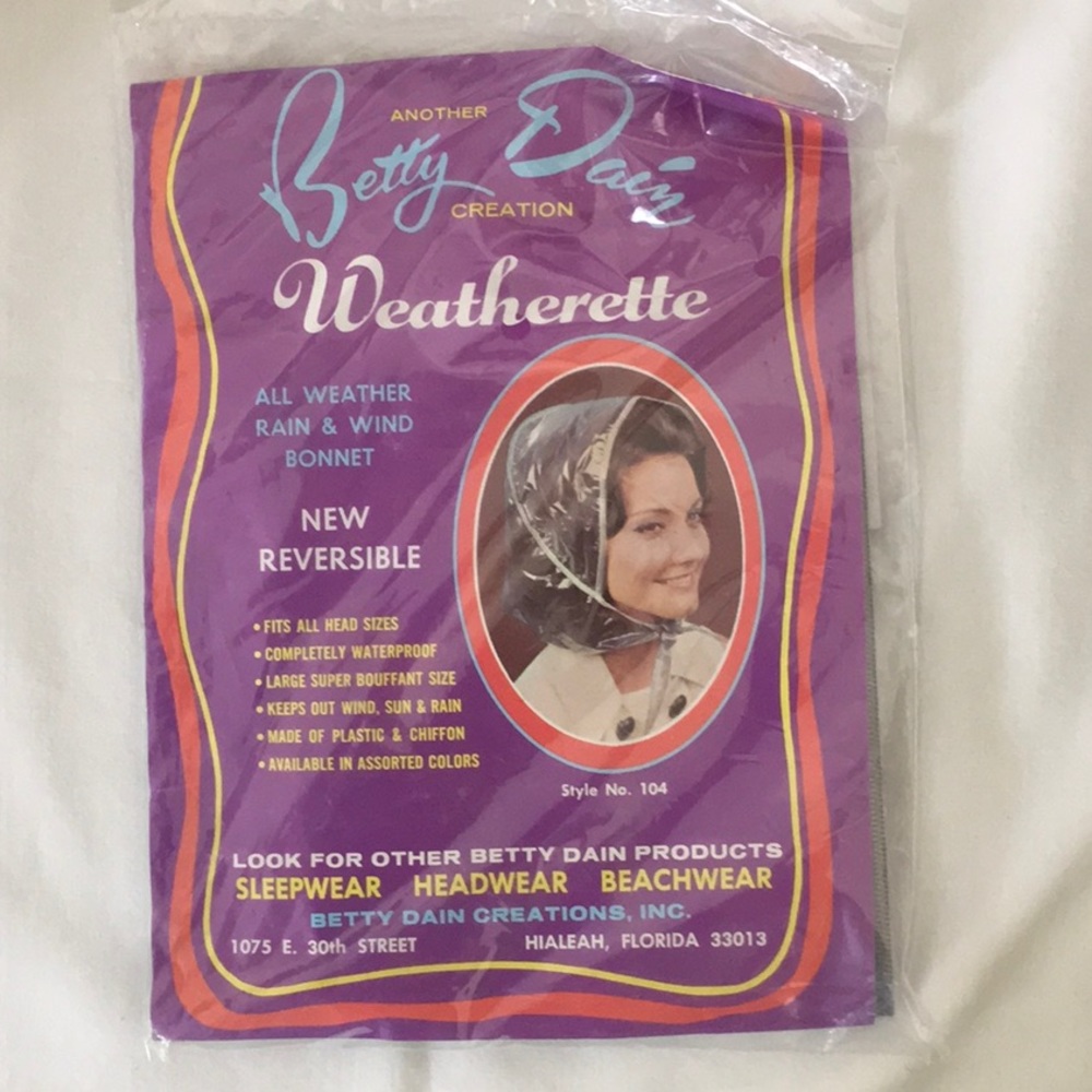 Vintage Rain & Wind Bonnet